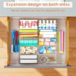 Expandable Desk Drawer Organizer with Adjustable Compartments