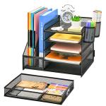 Marbrasse 5-Tier Desk Organizer with File Holder