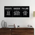 Motivational Success Quote Canvas Wall Art Set