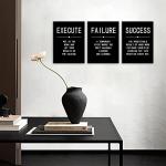 Motivational Success Quote Canvas Wall Art Set