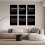 Set of 6 Motivational Inspirational Quote Posters