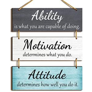 Rustic Inspirational Wooden Plaques for Office Decor