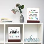 Inspirational Wooden Desk Decor with Quotes Plaque
