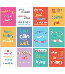 12-Piece Positive Quote Poster Set for Classrooms