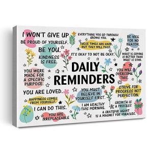 Daily Inspiration Canvas Wall Art for Positive Vibes