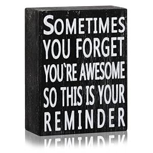 Inspirational Wood Box Sign for Home Office Decor