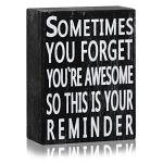Inspirational Wood Box Sign for Home Office Decor