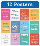 12-Piece Positive Quote Poster Set for Classrooms