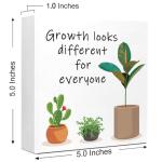 Motivational Wood Block Sign for Growth Mindset
