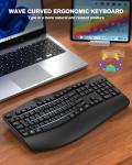 QUASIO Ergonomic Wireless Keyboard with Wrist Support