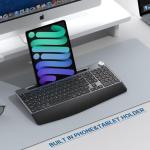 Ergonomic Wireless Keyboard with Wrist Rest and Holder