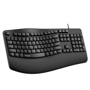 RECCAZR Ergonomic USB Keyboard with Wrist Rest
