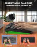 QUASIO Ergonomic Wireless Keyboard with Wrist Support