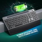 Ergonomic Wireless Keyboard with Wrist Rest and Holder