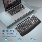 Ergonomic Wireless Keyboard with Wrist Rest and Holder