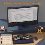 RK Royal Kludge RKS70 Wireless Ergonomic Split Keyboard