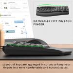RECCAZR Ergonomic USB Keyboard with Wrist Rest