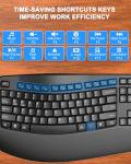 QUASIO Ergonomic Wireless Keyboard with Wrist Support