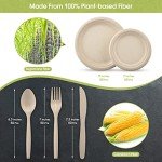 Eco-Friendly 250Pcs Disposable Paper Plates & Cutlery