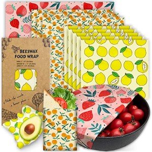 9 Pack Organic Beeswax Wraps for Eco-Friendly Storage