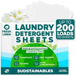 Eco-Friendly Laundry Detergent Sheets - 200 Loads