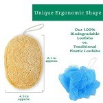 4 Pack Organic Loofah Exfoliating Sponges