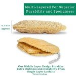 4 Pack Organic Loofah Exfoliating Sponges