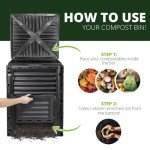 Large 80 Gallon Outdoor Compost Bin with Lid