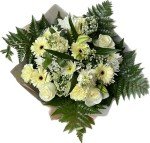 Serenity White Rose and Lily Bouquet