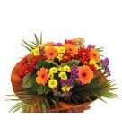 Autumn Glow Bouquet: Orange Gerberas & Chrysanthemums