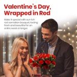 Luxury Red Carnation Bouquet with Belgian Chocolates