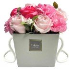 Pink Rose & Carnation Soap Flower Bouquet