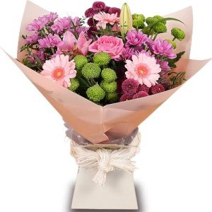 Fresh Pink Simplicity Hand-Tied Flower Bouquet