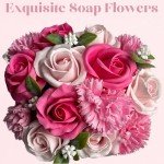 Pink Rose & Carnation Soap Flower Bouquet