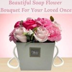 Pink Rose & Carnation Soap Flower Bouquet