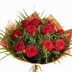 Stunning Hand-Tied Red Rose Bouquet Gift