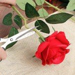 12 Red Silk Rose Flowers Bouquet for Decor