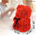 25cm Red Rose Bear in Gift Box