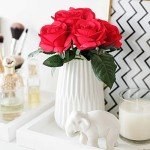 12 Red Silk Rose Flowers Bouquet for Decor