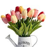 24 Multicolor Real Touch Artificial Tulips