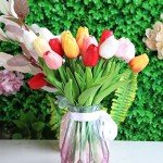 24 Multicolor Real Touch Artificial Tulips