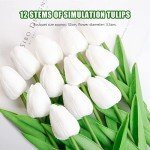 12 Pcs White Artificial Tulip Bouquet Decor