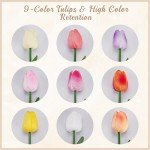 18pcs Real Touch Multicolor Fake Tulips