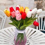 24 Multicolor Real Touch Artificial Tulips