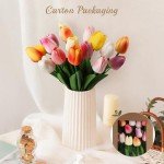 18pcs Real Touch Multicolor Fake Tulips