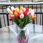 24 Multicolor Real Touch Artificial Tulips