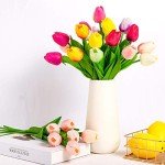 20 Pcs Multicolored Real Touch Artificial Tulips