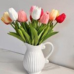 24 Multicolor Real Touch Artificial Tulips