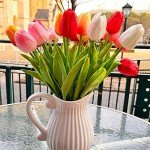 24 Multicolor Real Touch Artificial Tulips