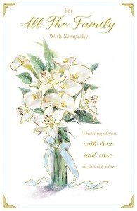 White Lily Bouquet with Sympathy Card